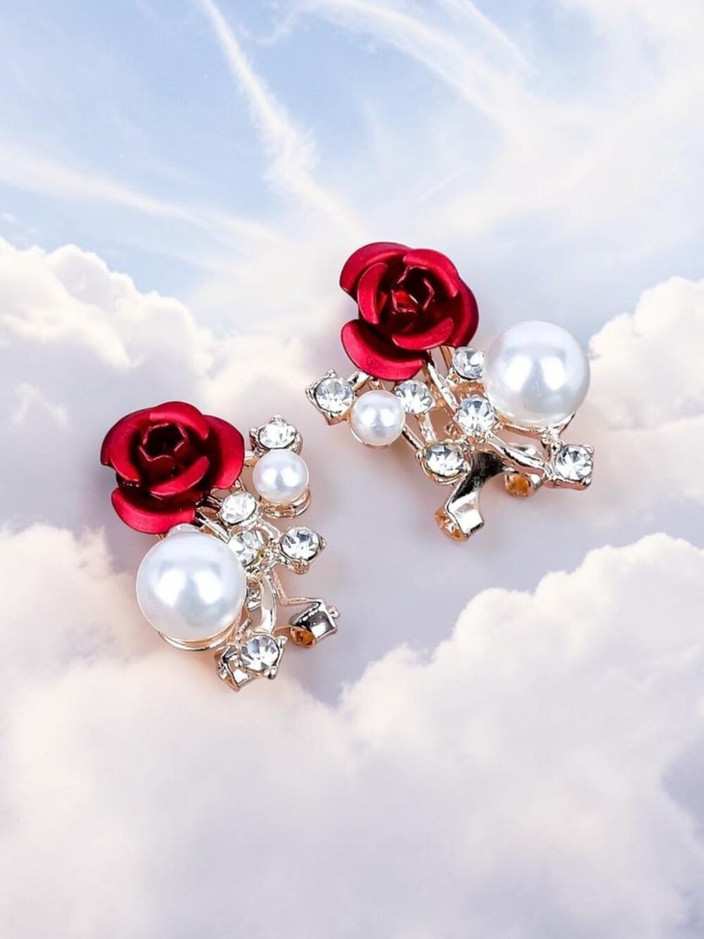 Pearl 18K Gold Plated Handmade Earrings of 0.99"